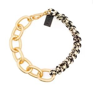 Plan C chunky Gold and Black Chain Necklace NWT